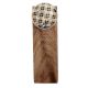 2 Pieces Black Golden Check Pattern Flat Ceramic Wooden Door Stopper